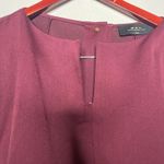 BGL Burgundy Office Solid Color Long Sleeve Squareneck Jumpsuit with Belt Sz S Red Photo 7