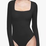 REORIA Womens Sexy Square Neck Double Lined Long sleeve Bodysuit Tops Jumpsuits Black Size XL Photo 0