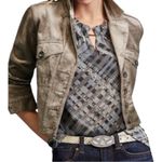 CAbi Blouse Sleeveless Keyhole Neck Tie Back Chiffon Gray Women’s Size Medium Photo 10