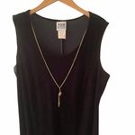 R & M Richards Retro Black Velvet Shift Dress Chain Necklace Roaring 20s 18 XL Photo 2