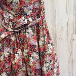 Papaya  Strapless Floral Fit & Flare Smocked Back Boho Cottagecore  Medium Lined Photo 4