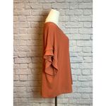 Umgee USA Rust Ruffle Sleeve Blouse Women's Size M Orange Size M Photo 1