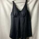 SWIM SUITS FOR ALL WO SIZE 30 ONE PIECE BLACK SWIMSUIT LINED BRA FAUX WRAP FRONT Photo 2