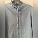 Vintage Montgomery Ward Button Up Tie Neck Blouse Pin Tucks Ruffle Sleeve *READ Blue Size undefined Photo 2