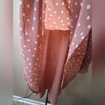 Versona  Blush Long Sleeve Polka Dot Dress Photo 11