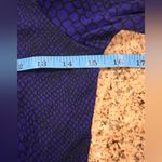 Guess Vintage 90s Snakeskin Blue Button Down Blouse Medium 3/4 Sleeves EUC Photo 3