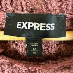 EXPRESS  Cowl Neck Sweater Womens M Purple Ribbed Textured Cozy Slouchy Boho Photo 3