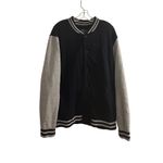 American Eagle Outfitters Varsity Jacket Navy Almost Black Grey Athletic Fit XXL Photo 5