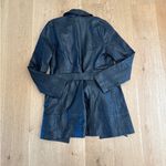LPA  Leather Jacket Tie Waist Size S Black Photo 3