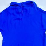 Jenni Kayne Silk Drape Neck Cropped Blouse in Royal Blue Size S Photo 3