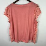 LC Lauren Conrad Lauren Conrad Top XXL‎ Pink Sheer Swiss Dot Flutter Sleeve Cherry Boho Romantic Photo 6