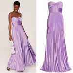 AMUR Stef Pleated Strapless Gown Maxi Dress in Lilac Petal Purple Sz 8 Photo 1