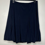CHAPS  Women’s Skirt Size Large Navy Blue Flowy A-Line Mid-Length Casual Career Photo 0