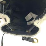 ZARA  Women's White Black Mini Sherpa Fleece Shearling Adjustable Strap Backpack Photo 3