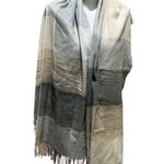 Fraas Women's Striped Fringe Scarf Shawl Gray Beige Neck Warmer Fall Photo 0