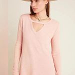 Anthropologie T. la Blush Pink Nadia Cut-Out Waffle Tunic Ribbed Top Size Large Photo 2