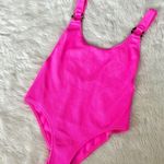 Topshop Hot Barbie Pink Ribbed Swimsuit Photo 9