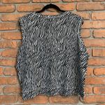 Rafaella  Women's Zebra Animal‎ Print Cotton Crew Neck Sleeveless Tank Top - 3X Photo 1