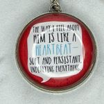 The Way I Feel About Him is Like a Heartbeat Keychain Keyring Photo 2