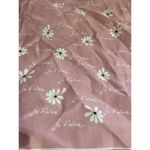Rivateade Paris Pink Floral Square Scarf 26x26 Je Taime Print Lightweight Access Photo 2