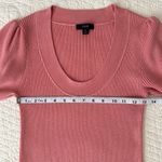 J.Crew Pink Puff-Sleeve Silk-Blend Short Sleeve Ribbed Knit Top Sweater Photo 3