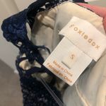 Foxiedox Anthropologie daleyza Lace Square Neck Midi dress Navy Blue Size small Photo 6