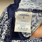 Lands' End  Floral Tunic Top Size XL Blue Soft Stretch Coastal Comfy Resort V-Neck Photo 5