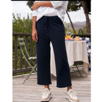 Frank & Eileen  Catherine Favorite Cropped Wide-Leg Sweatpant Black Women's Large Photo 1