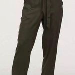 H&M Paper Bag Ankle Cropped Pants Dark Khaki Olive Green Photo 0