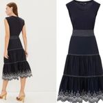 Veronica Beard NWOT Amaia Navy Midi Eyelet Short Sleeve Embroidered Dress Size S Photo 1