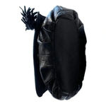 Vintage Crossbody Black Leather Bag Purse Floral Embossed Leather with Tassel Photo 13