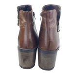 ALDO  Etelilla Women's Brown Leather Zip Up Block Heels Chelsea Ankle Boots 7.5 Photo 2