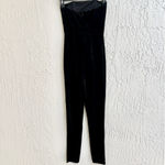 About Us Strapless Xandra Velvet Slim Fit Skinny Jumpsuit Black Women's Size XXS Photo 3