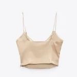 ZARA NWT SATIN EFFECT CROP TOP in Cream medium Photo 2