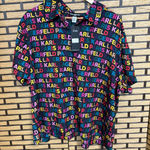Karl Lagerfeld  Black Short Sleeve Button Down‎ Shirt Size 2X Photo 0