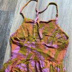 Free People Heat Wave Floral Maxi Midi Halter Dress Sundress in Gold Size XS Photo 8