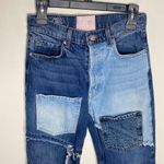 Revice Denim  Blue Matchmaker high rise patchwork Straight Leg crop jeans size 26 Photo 3
