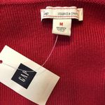 Gap Sweater Dress Medium Striped Ribbed Knit 3/4 Sleeve Red Rugby Knee Length Photo 6