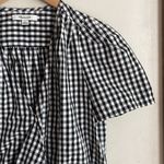 Madewell Short-Sleeve Wrap Top in Gingham Check Photo 4