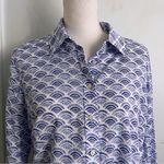 Talbots  • Blue White Patterned Cotton Button Down Shirt Photo 1