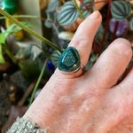 Mediterranean Green Carved Aura Druzy Sterling Silver Size 6.5 Photo 2