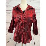 Notations NWOT  Womens‎ Twofer Blouse w Attached Tank Bling Holiday Large Rayon Photo 5