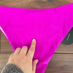 Lulus  Ribbed High Waisted Bikini Bottoms Fuchsia Pink Size M Photo 5