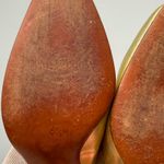 Evan Picone  Vintage Gold Metallic Leather Slingback Heels Pointed Toe Shoes 6.5M Photo 5