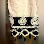 Solitaire NWOT Cream and Navy Crochet Detail Blouse‎ Photo 4