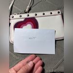 Coach RARE VTG  Heart Suede Multi Color White Pink Heart Wristlet Clutch Hippie Photo 6