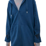 Adidas  Stella McCartney Oversized Logo Blue Full Zip Hoodie Womens Large Photo 0