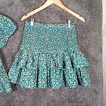 Madewell  Set Skirt N Top Tiered Mini Skirt Ditsy Floral Color V Neck Blouse 4 Photo 2