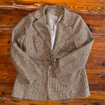 SheIn Brown plaid blazer  Photo 0