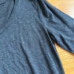 Loft  Women’s Charcoal Gray Shimmer Sparkly Scoopneck Shirt Sleeve Tee XXS Photo 1